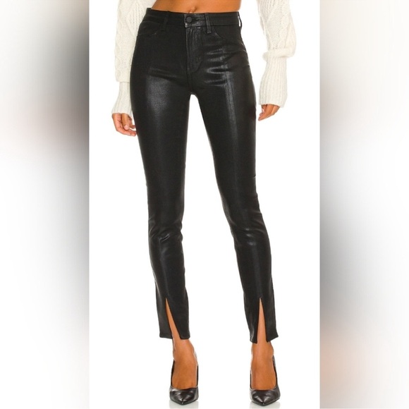L'agence Jyothi high rise split ankle hem jeans in noir black coated size 31 - Picture 1 of 10
